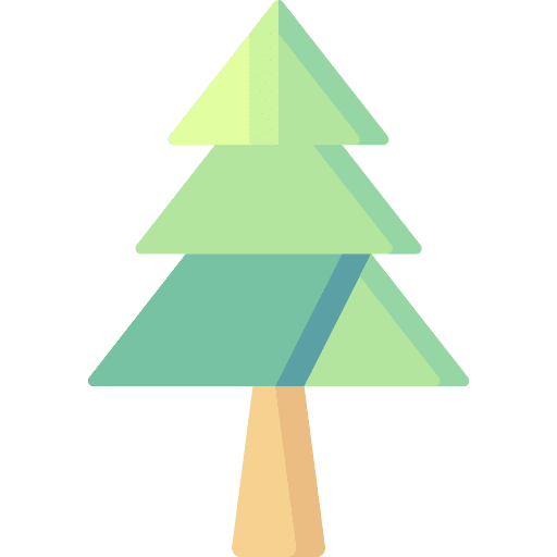Pine tree paper fold art icon