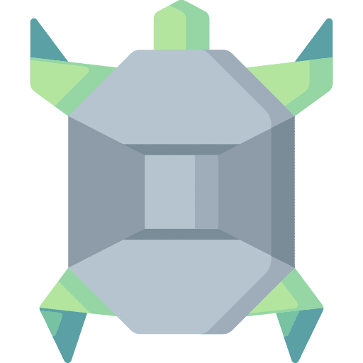 Turtle animal origami art and design icon