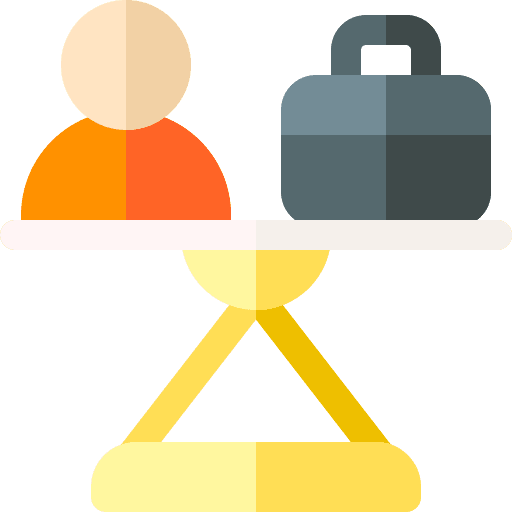 Balance scale people business icon Balance scale people business icon