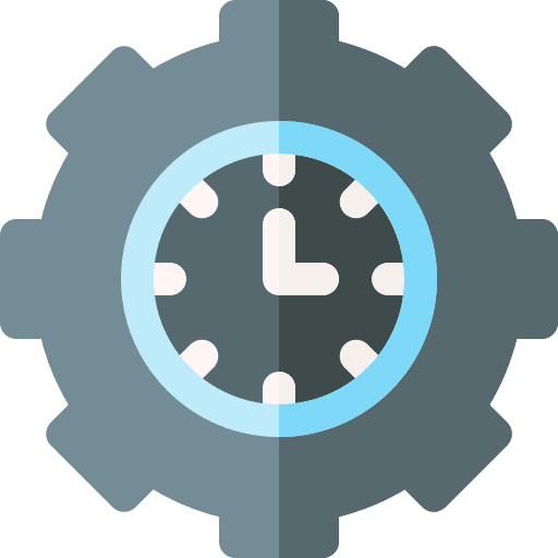 Time management cogwheel clock timetable icon Time management cogwheel clock timetable icon