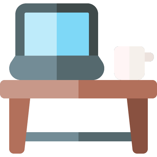 Workplace table work from home laptop icon Workplace table work from home laptop icon