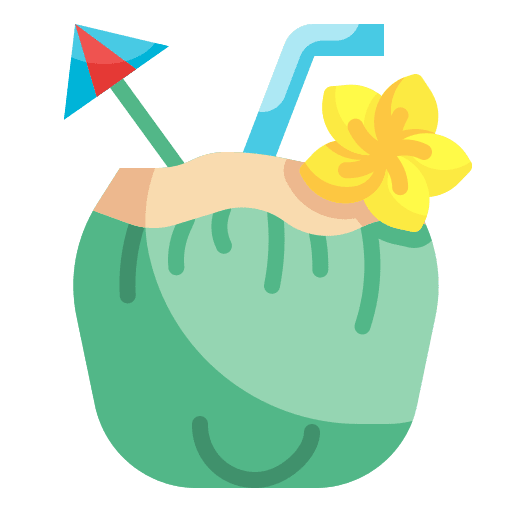Coconut food and restaurant party vacation icon