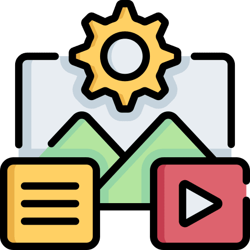 Content management online social media settings icon