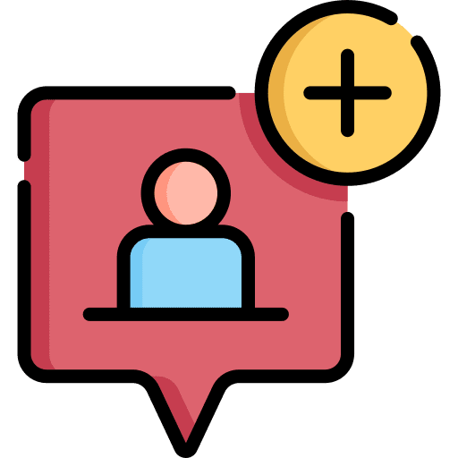Follower social media avatar plus sign icon