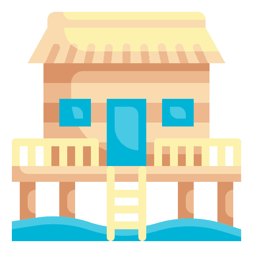 Hut resort holidays accommodation icon Hut resort holidays accommodation icon