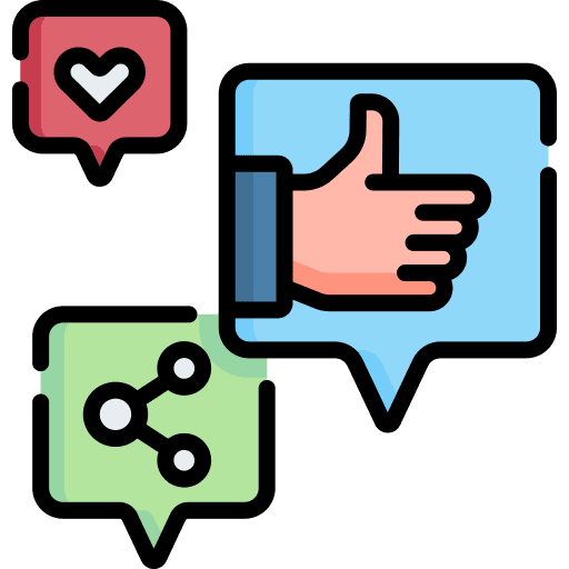 Social media reaction speech bubble share icon Social media reaction speech bubble share icon