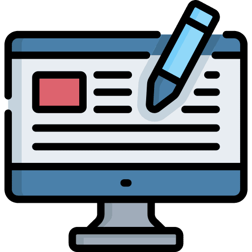 Blogger blogging multimedia writer icon Blogger blogging multimedia writer icon