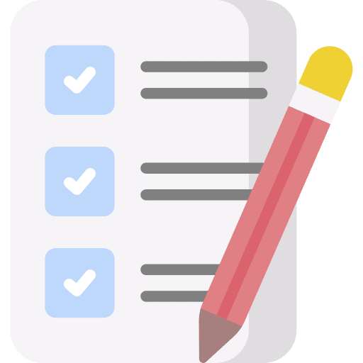 Checklist pencil exam document icon