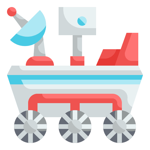 Moon rover vehicle transport science icon