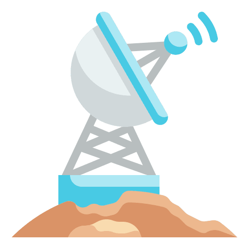 Radar pointing science communications icon Radar pointing science communications icon