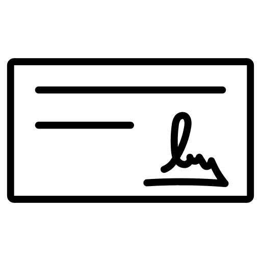 Bank check signature business and finance bank check icon