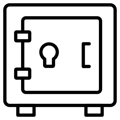 Locker safe deposit security vault icon