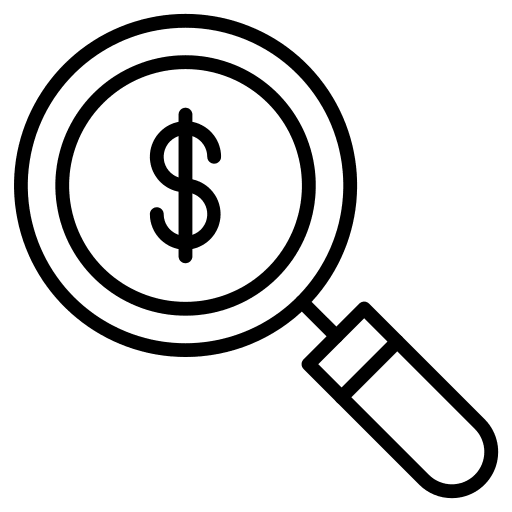 Magnifier dollar search zoom icon
