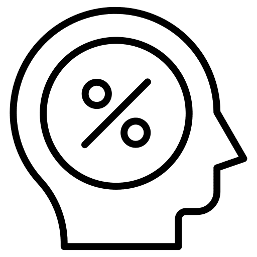 Mind person percentage mind icon