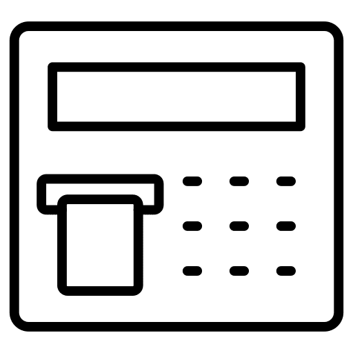 Atm business and finance card machine icon