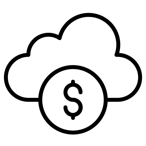 Cloud data data currency money icon