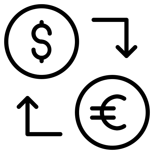 Currency dollar euro exchange icon