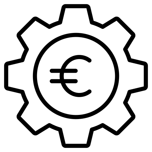 Euro settings currency money icon