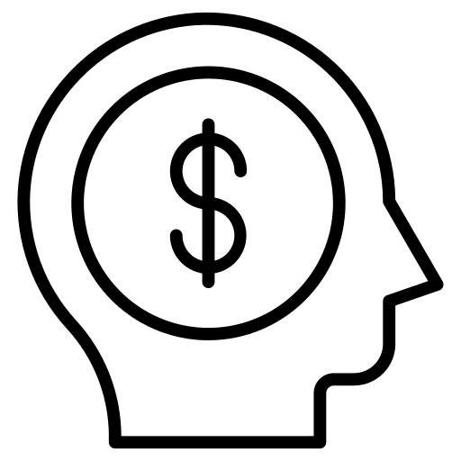 Mind head business and finance dollar icon
