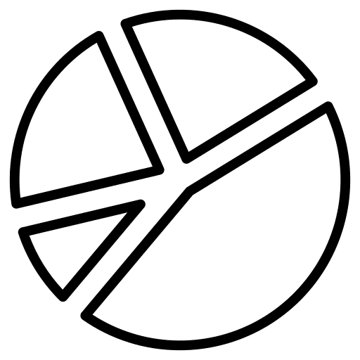 Pie chart marketing stats report icon