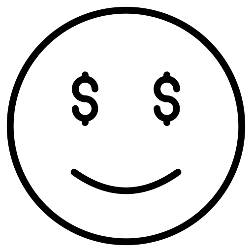 Smile smileys face money icon
