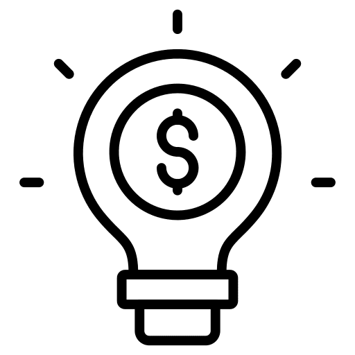 Bulb money dollar light bulb icon