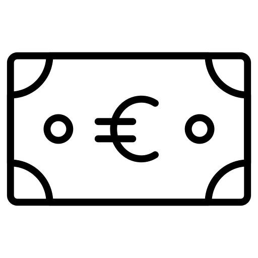 Euro euro money note icon