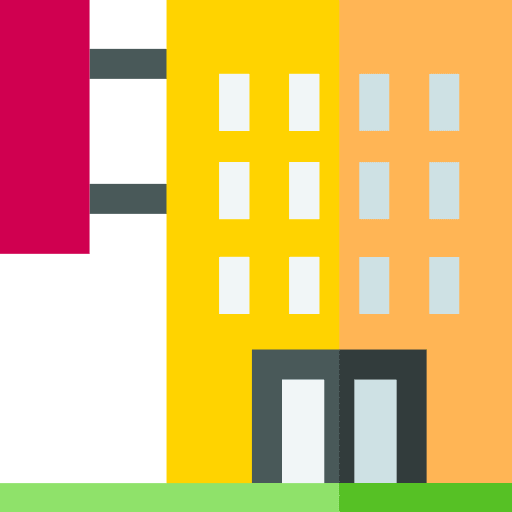 Motel vacation accomodation building icon