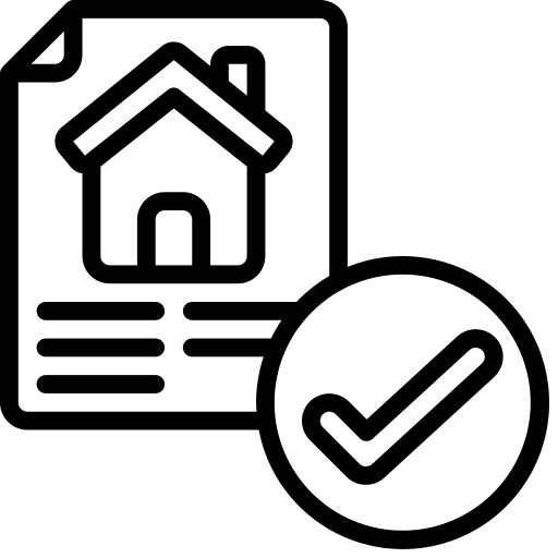 Document housing property tick icon