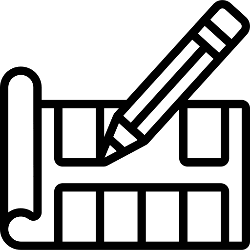 Blueprint plan architecture and city map icon