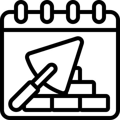 Calendar construction date development icon
