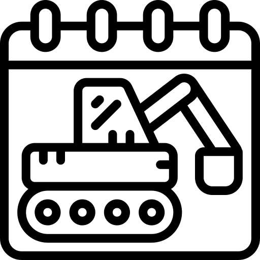 Calendar time and date construction date icon