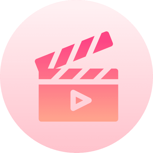 Clapperboard play button entertainment video player icon