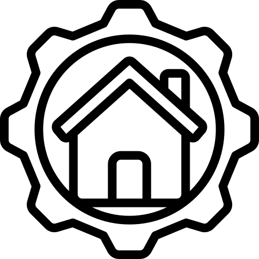 Cog house home options icon