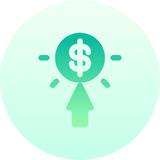 Cost per click pointer money click icon