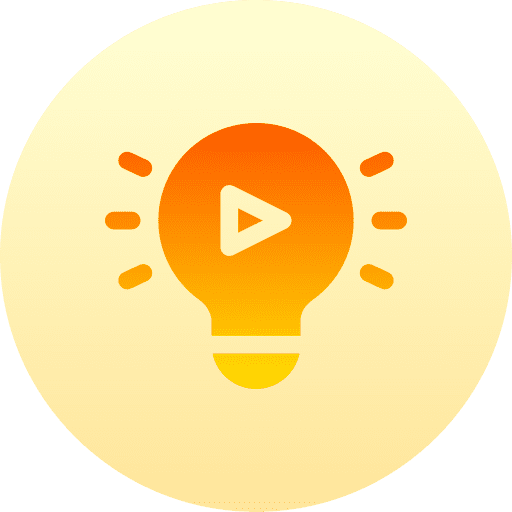 Idea light bulb social media video icon Idea light bulb social media video icon