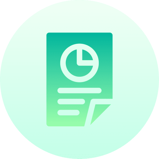 Pie chart analytics report document icon Pie chart analytics report document icon