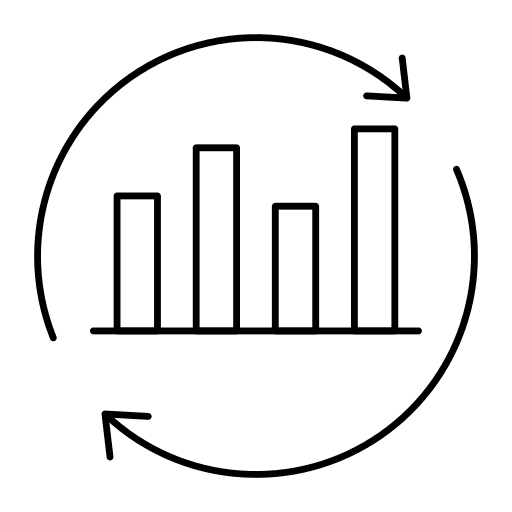 Bar chart graph business and finance analytics icon