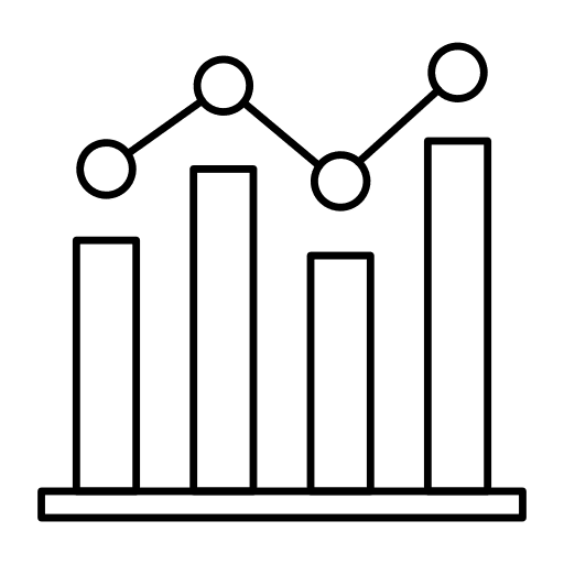 Bar chart statistics report analysis icon
