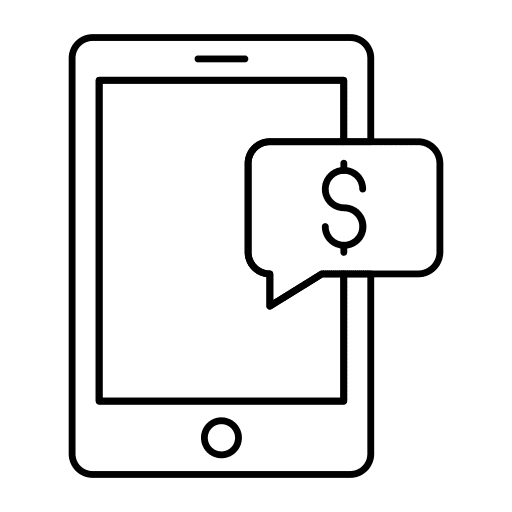 Mobile phone bank symbol business and finance icon