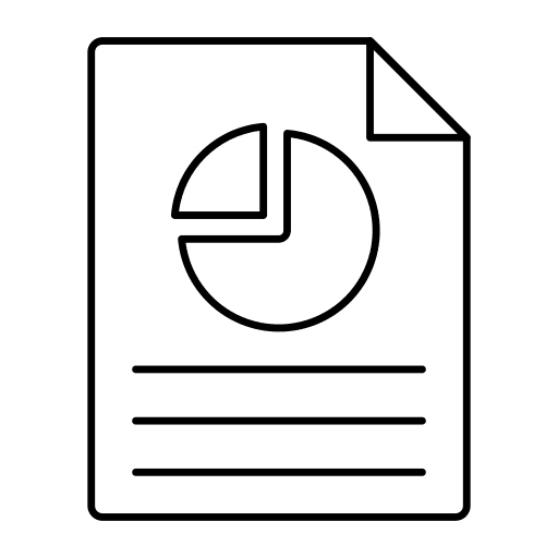 Paper graph pie chart sheet icon