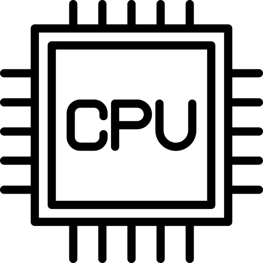 Cpu chip power electronics icon