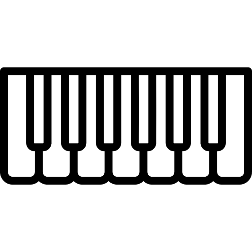 Piano synthesizer musical instrument keyboard icon