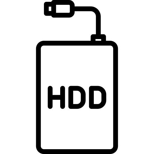 External hard drive wire device usb icon