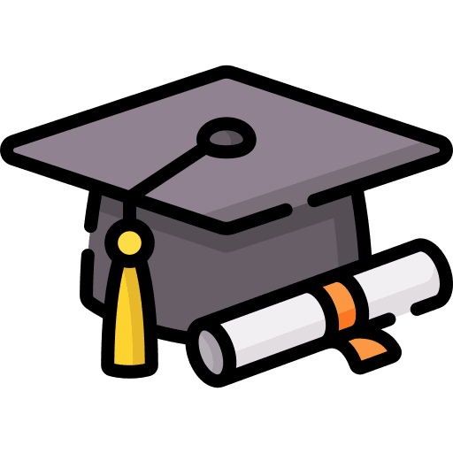 Graduation hat university roll mortarboard icon