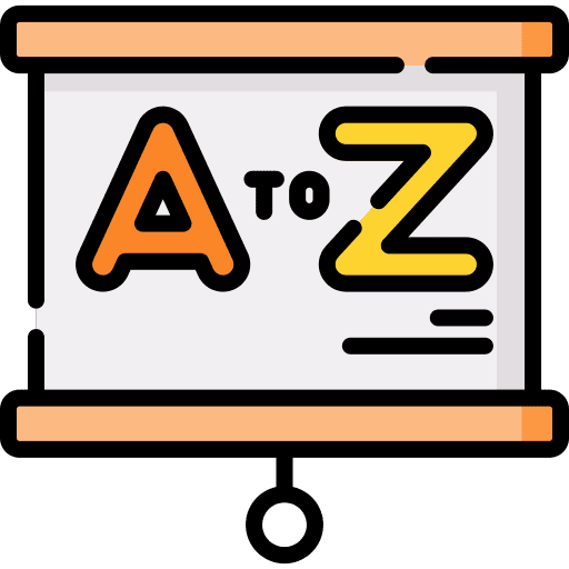 Presentation education whiteboard from a to z icon Presentation education whiteboard from a to z icon