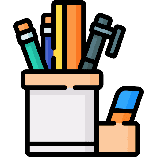 Stationery pencil case ruler writing tool icon