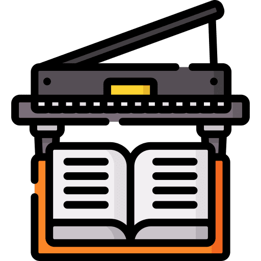Grand piano study music instrument music and multimedia icon Grand piano study music instrument music and multimedia icon