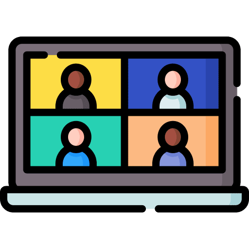 Video conference meeting communications learning icon Video conference meeting communications learning icon