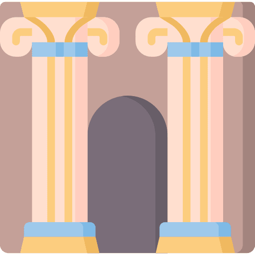 Column museum ornamental art and design icon Column museum ornamental art and design icon